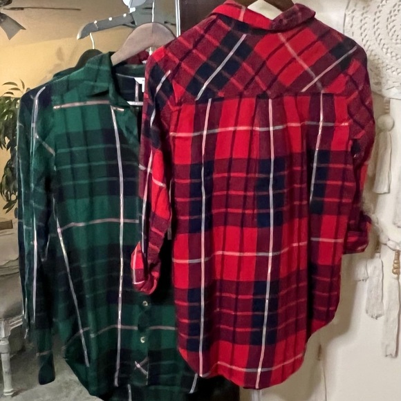 NOT FOR SALE The Supersoft Flannel Shirt Shimmery Holiday Plaid - Picture 2 of 6